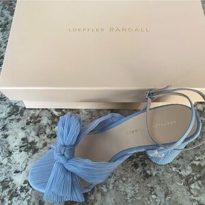 Loeffler Randall Camellia Blue Pleated Bow Heel